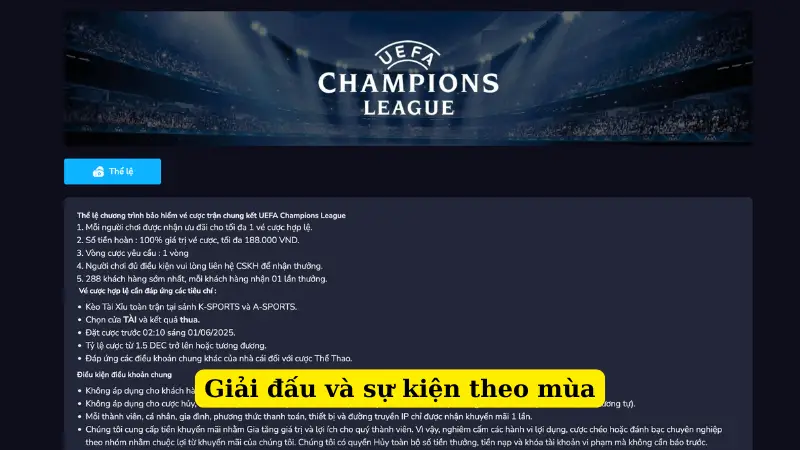 Giải đấu và sự kiện theo mùa